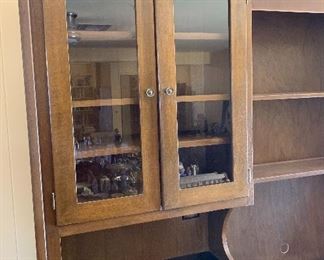 Vintage stepback cupboard/Cabinet	82x87x21in	HxWxD
