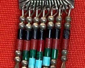 *Signed* Native American QT Sterling Earrings	2.75 hang length x .75in W