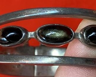 Mexico 925 Taxco Sterling Silver  Bracelet	.75in W sz: 6in