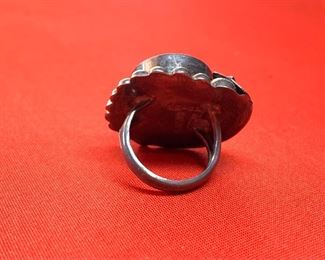Vintage Sterling Onyx Mexico Ring Sz 5.5	1.25in sz: 5.5
