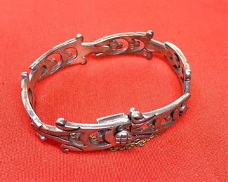 	Mexico 925 Taxco Sterling Silver  Bracelet #2	.625 W sz: 6in