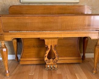 Weaver Spinet Piano Curly Maple VERTI MIGNON 42.75x60x24in HxWxD