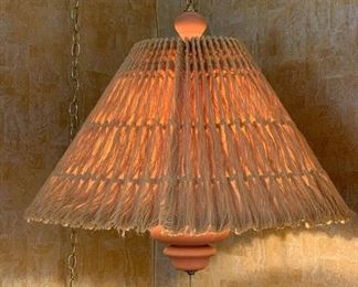 Vintage MCM Terracotta Hanging Swag Sunset Cosco 23in H x 23in Diameter