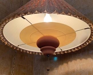 Vintage MCM Terracotta Hanging Swag Sunset Cosco 23in H x 23in Diameter