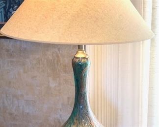 Vintage Murano Glass Gold Fleck lamp 40in H x 26in Diameter