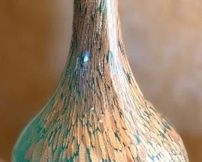 Vintage Murano Glass Gold Fleck lamp 40in H x 26in Diameter