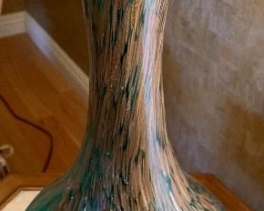 Vintage Murano Glass Gold Fleck lamp 40in H x 26in Diameter