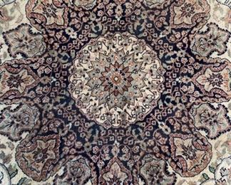 Heavy 8ft Round Hand Knotted Wool Rug India 100 inches diameter