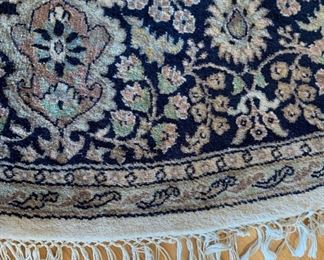 Heavy 8ft Round Hand Knotted Wool Rug India 100 inches diameter