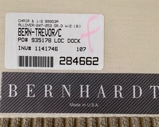 Bernhardt Trevor Corduroy Contemporary Oversized Chair 39 x 60 x 43 HxWxD
