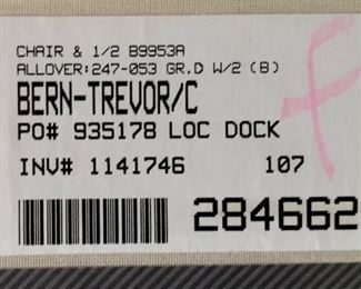 Bernhardt Trevor Corduroy Contemporary Oversized Chair 39 x 60 x 43 HxWxD