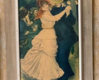 Renoir Print on Board Dance at Bougival 40 x 25 x 34 HxWxD