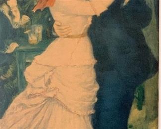 Renoir Print on Board Dance at Bougival 40 x 25 x 34 HxWxD
