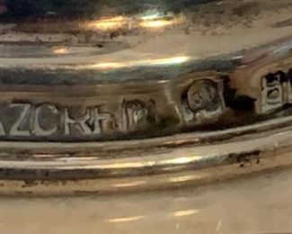 4pc Hazorfim 800 Silver 4.25in Judaica Kiddush Cup w/ Grape Border 4.25in H x 2.5in Diameter at top 152 grams of 800 silver
