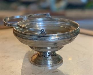 #2 Sterling Silver Compote Footed Bowl w/ Handle Weighted 6.5in H x 5.75in diameter 185 grams