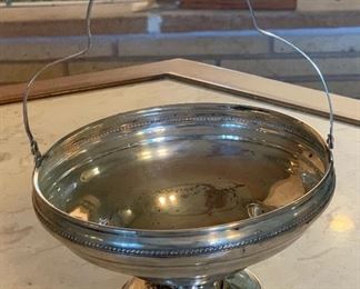 #2 Sterling Silver Compote Footed Bowl w/ Handle Weighted 6.5in H x 5.75in diameter 185 grams