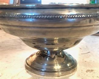 #2 Sterling Silver Compote Footed Bowl w/ Handle Weighted 6.5in H x 5.75in diameter 185 grams