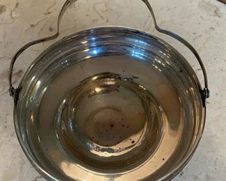 #2 Sterling Silver Compote Footed Bowl w/ Handle Weighted 6.5in H x 5.75in diameter 185 grams