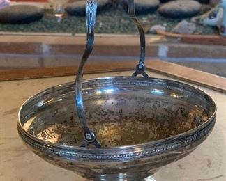 #2 Sterling Silver Compote Footed Bowl w/ Handle Weighted 6.5in H x 5.75in diameter 185 grams
