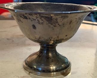 Sterling Silver Footed Octagon Bowl Compote 3in H x 4.5in Across 108 Grams