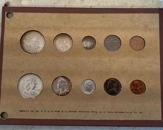 1958 US Coin Proof Set Board: 5.75x8in