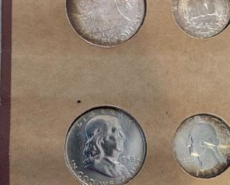 1958 US Coin Proof Set Board: 5.75x8in