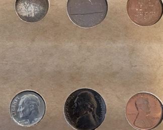 1958 US Coin Proof Set Board: 5.75x8in