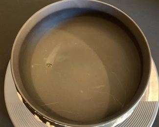 Wedgwood Jasperware Black Basalt 8in Imperial Centerpiece Bowl 5in H x 8.25in Diameter