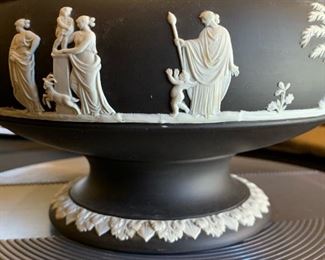 Wedgwood Jasperware Black Basalt 8in Imperial Centerpiece Bowl 5in H x 8.25in Diameter