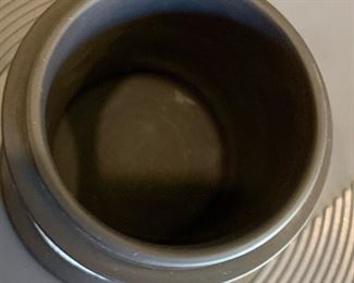 Wedgwood Jasperware Black Basalt Lidded Container Tobacco Jar 4.5in H x 3.25in Diameter at base
