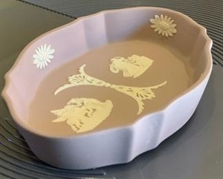 Wedgwood Jasperware Lilac Pin Dish Tray 5in x 3.5in