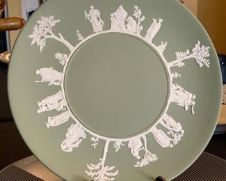 Wedgwood Jasperware Sage Green 9.5" Classic Depiction Plate 9.5in Diameter