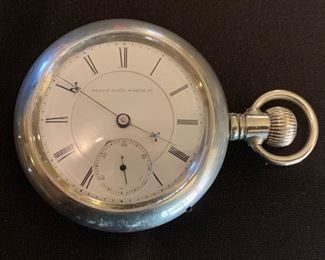 1881 Elgin 2-4 Railroad Pocket Watch 18s 2.25in
