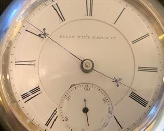 1881 Elgin 2-4 Railroad Pocket Watch 18s 2.25in
