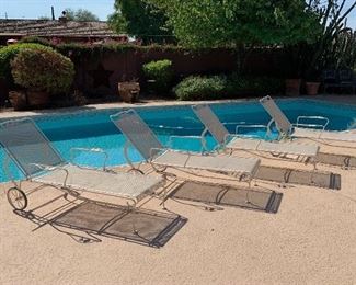 4 Woodard Wrought Iron Mesh Chaise Lounge Patio Chair 31 x 28 x 64 HxWxD (priced individually)