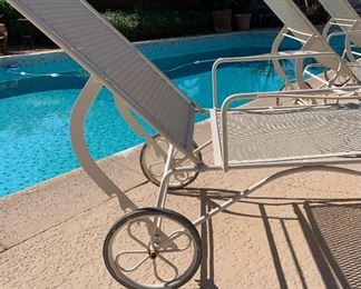 4 Woodard Wrought Iron Mesh Chaise Lounge Patio Chair 31 x 28 x 64 HxWxD (priced individually)