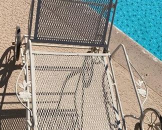 4 Woodard Wrought Iron Mesh Chaise Lounge Patio Chair 31 x 28 x 64 HxWxD (priced individually)