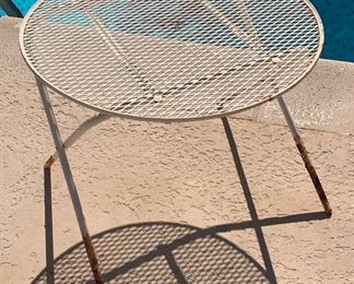 Vintage Patio Table Round Folding 24 inch diameter top