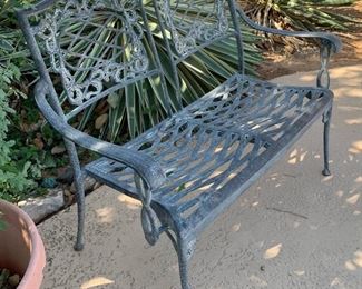 Cast Aluminum Patio Bench 35x47