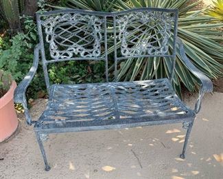 Cast Aluminum Patio Bench 35x47