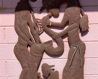 Signed Rustic Metal Wall Art 32 x 19
