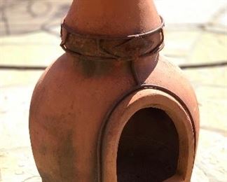 Teracotta Iron Frame Chiminea 46 x 18 x 18 HxWxD