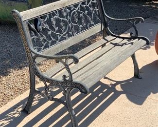 AS-IS Wood & Iron Bench 33 x 50 x 16 HxWxD