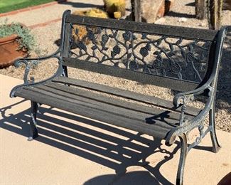 AS-IS Wood & Iron Bench 33 x 50 x 16 HxWxD