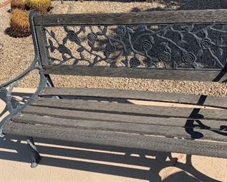 AS-IS Wood & Iron Bench 33 x 50 x 16 HxWxD