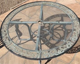 Aluminum Patio set Table w/ 4 Chairs 49 inch diameter
