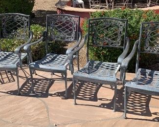 Aluminum Patio set Table w/ 4 Chairs 49 inch diameter