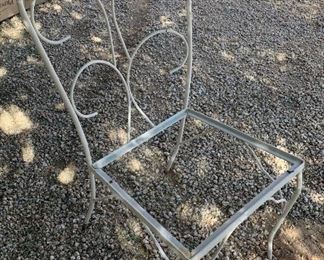 AS-IS Wrought Iron Patio Table w/ 6 Chairs 30 x 32 x 54 HxWxD