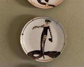 3pc Erte Plates Franklin Mint 8in diameter