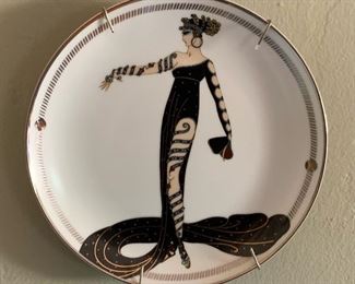3pc Erte Plates Franklin Mint 8in diameter
